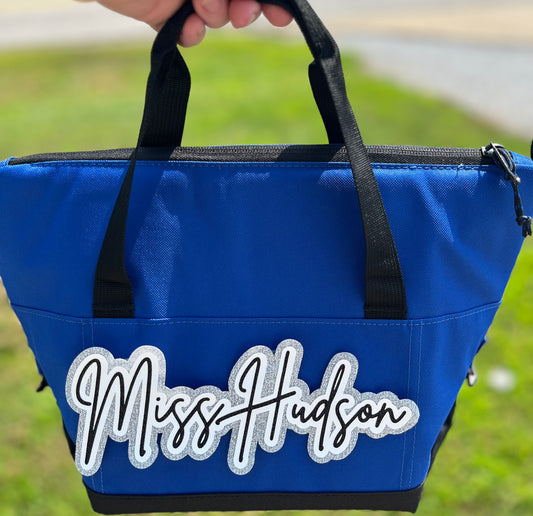 Personalized lunch tote cooler (thin font)