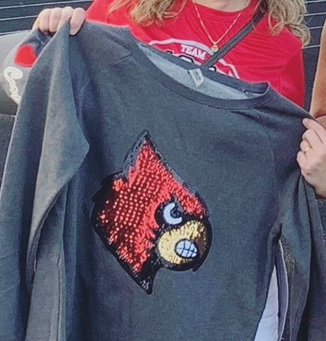 Sequin Cardinal Sweatshirt