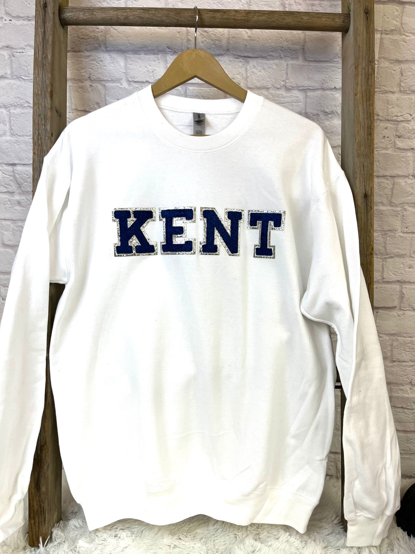 Chenille letters sweatshirt