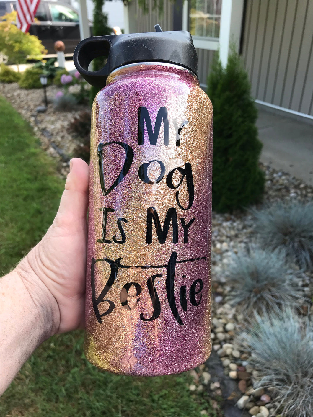 Mama Bear water bottle with name full glitter 32oz – Hudson Family Signs